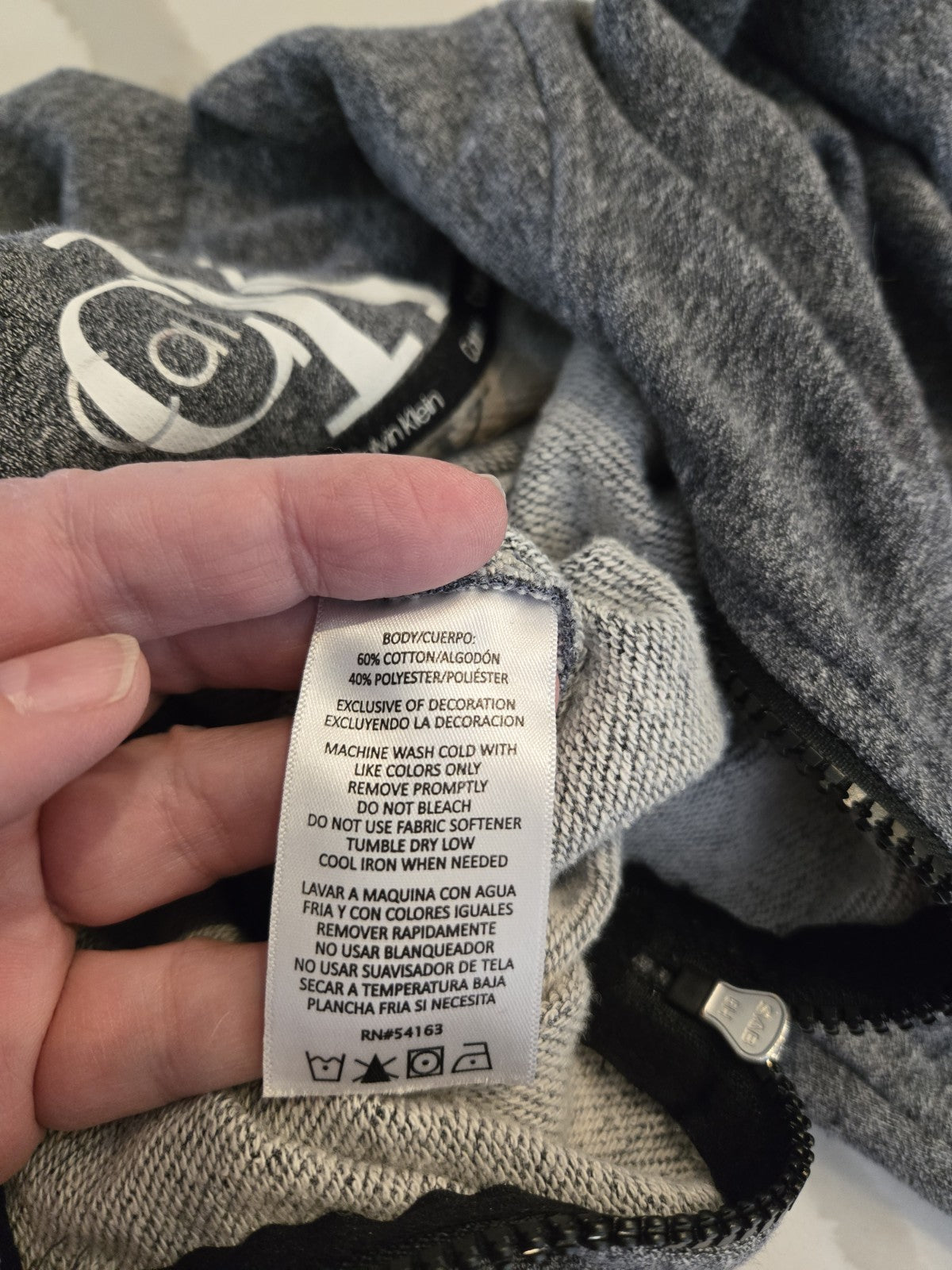 Calvin Klein M Gray Cropped Spellout Sleeve 1/4 Zip Sweatshirt Women Drawstring
