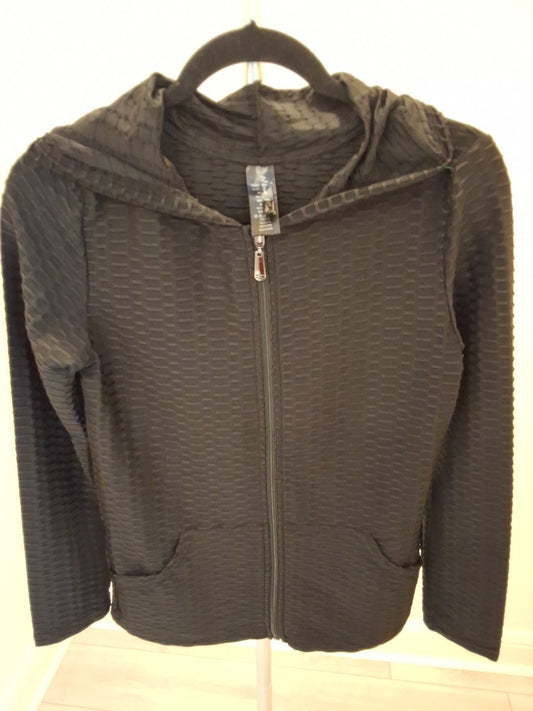 New Mix L/XL Zip Front Lightweight Black Womens Sport Jacket