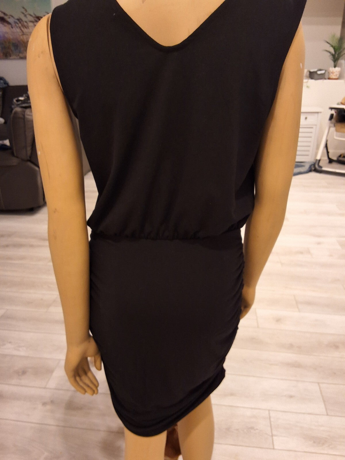 Nine West New Women's Size M Black Rouching On Sides Sleeveless Dress