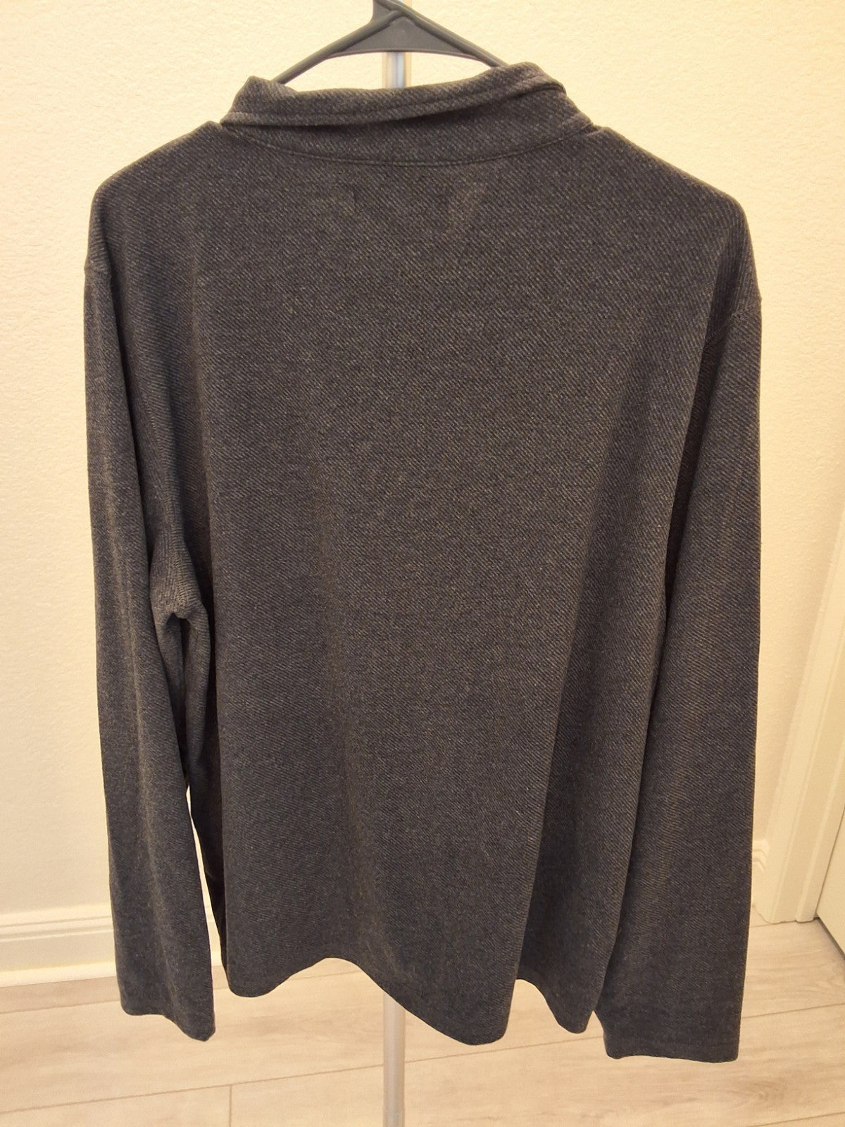 Tailor Vintage Men's L Gray Quarter-Zip Pullover Sweater Long Sleeve