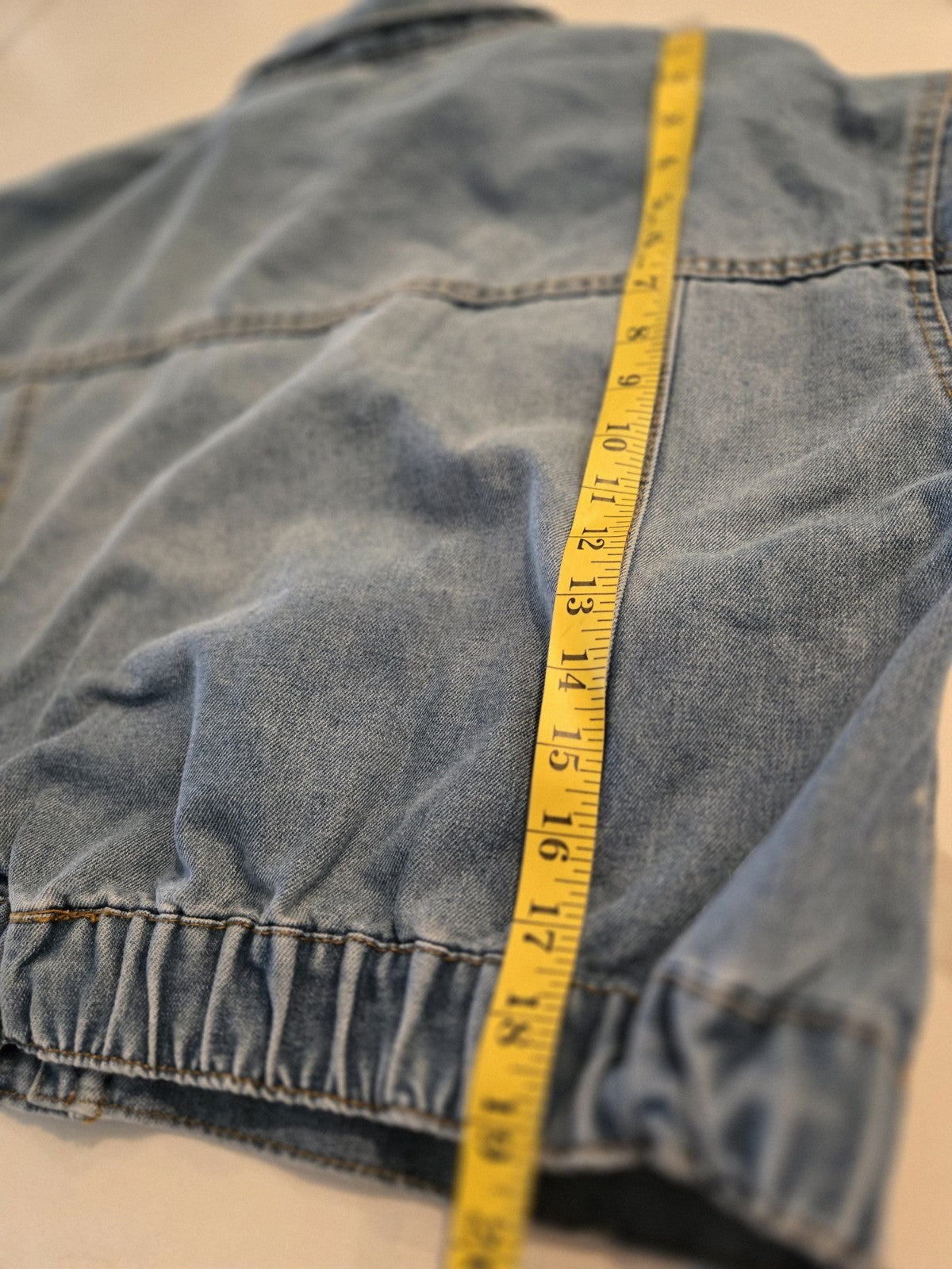 Ci Sono Denim Star Studded Jacket L Womens Blue Cropped Asymmetric Zip Trucker