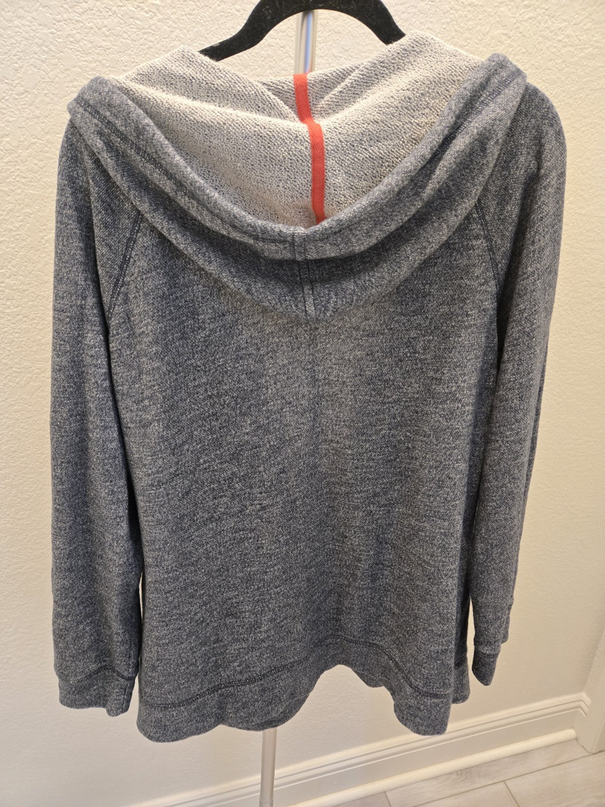 CJ Banks 1X Marled Full Zip Hoodie Raglan Coral Trim Athleisure Jacket Womens