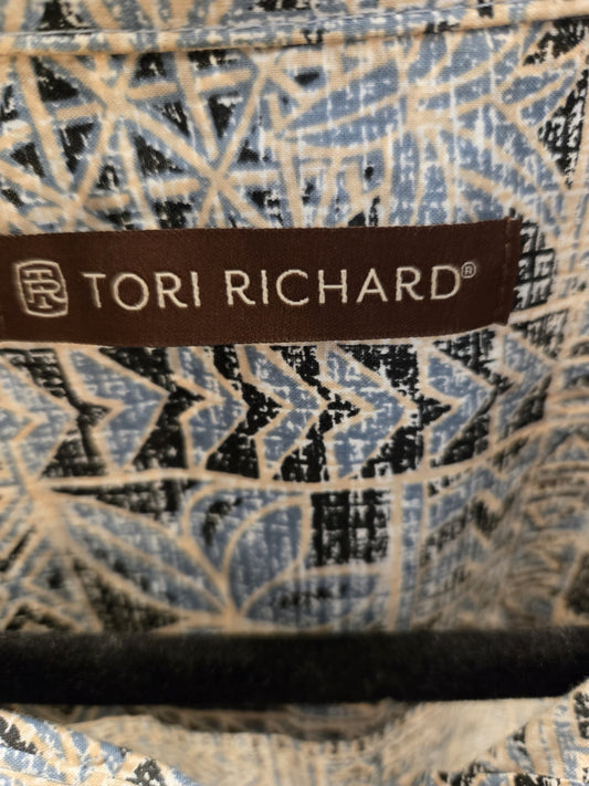 Tori Richard Men's XL Cotton Lawn Hawaiian Resort Palm Pineapple Abstract Shirt