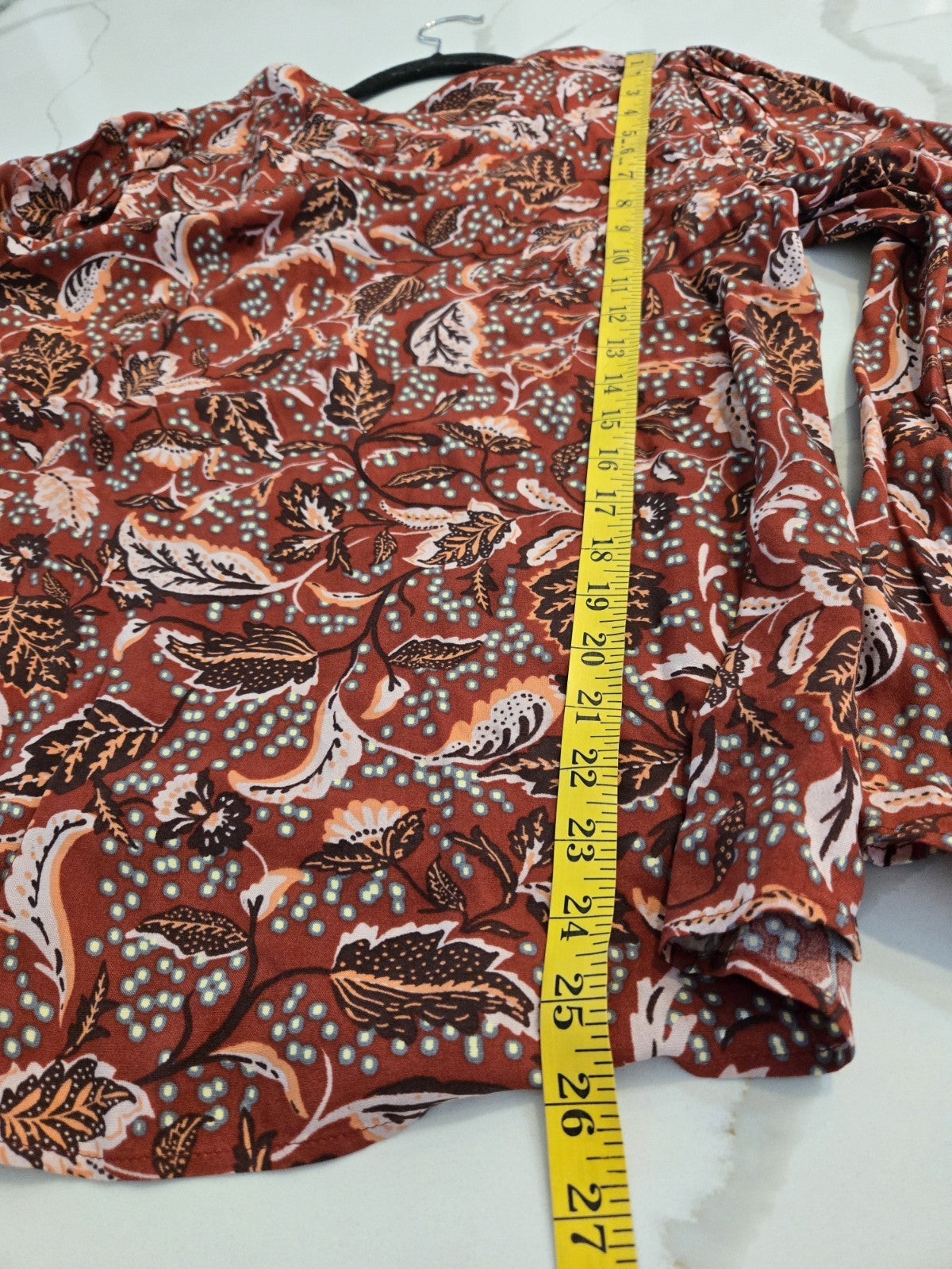 Jessica Simpson L NWT Leslie Boho Blouse Rust Paisley Keyhole Tie Neck $69.50