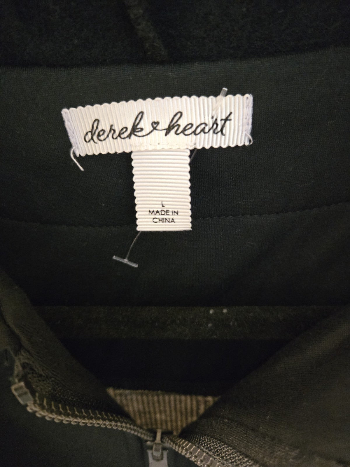 Derek Heart NEW Plaid Blazer L Womens Hoodie Insert Jacket Check Pattern Large