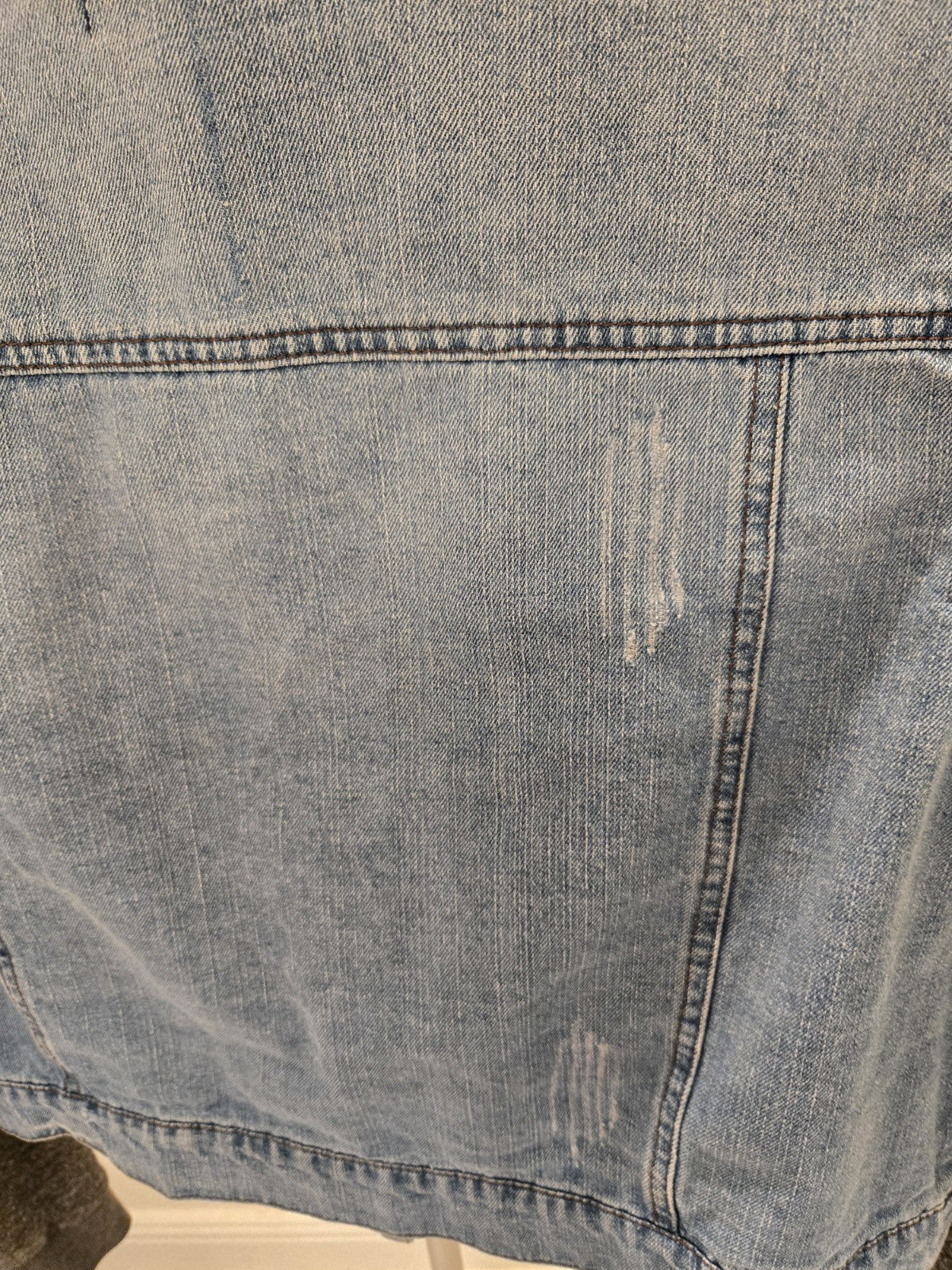 Ci Sono Denim Trucker Jacket SIze 2XL Classic Grucker Blue Fleece Collar Women's