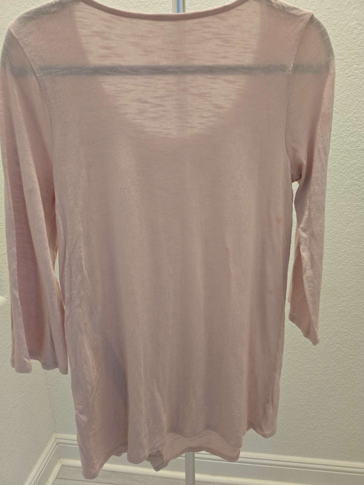 Pure Jill J Jill Pink Slub Cotton Asymmetric Button Tunic Top 3/4 Sleeve Small