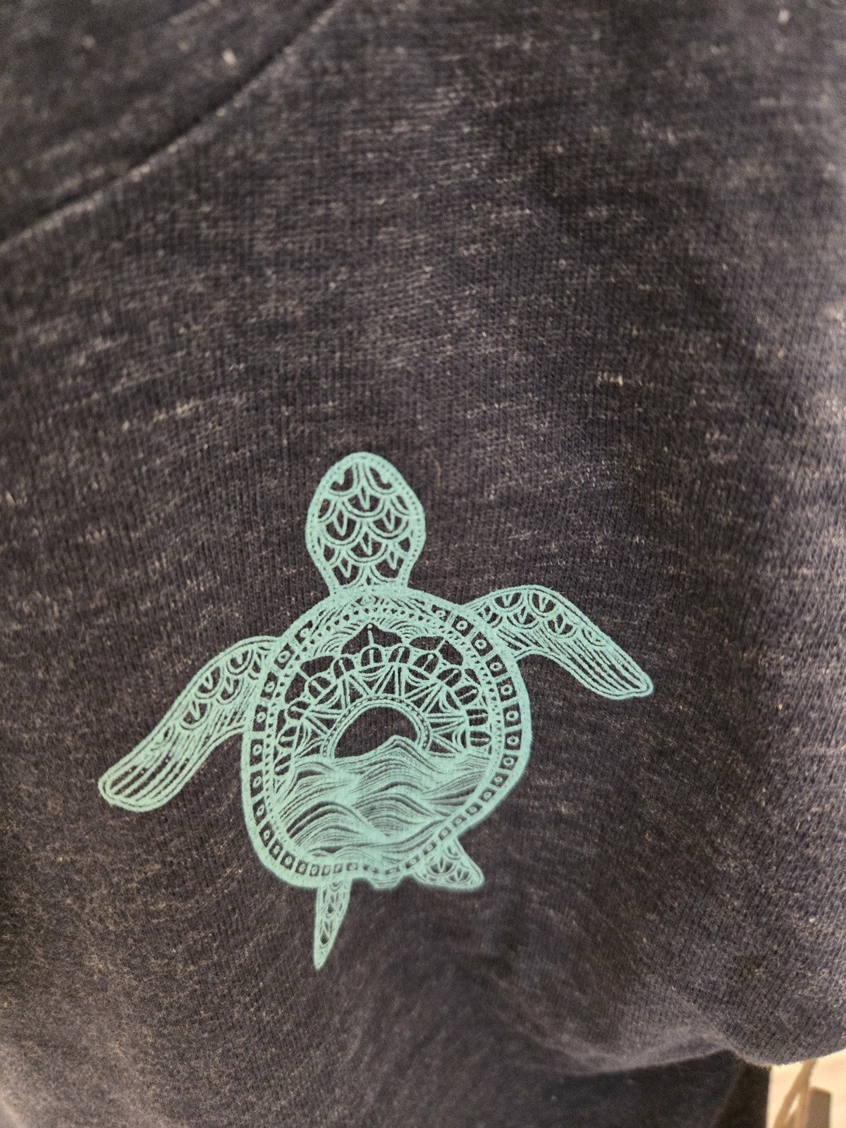Pacific Creations Large Hooded Pullover Sweatshirt with Turtle Graphic