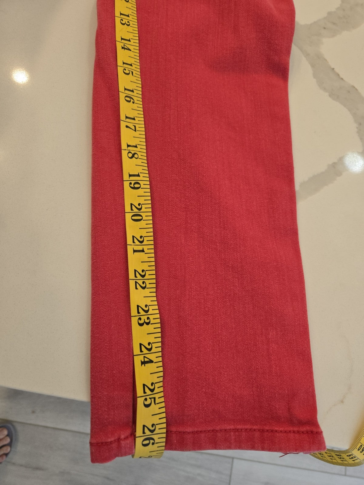 So Slimming by Chico's Women's Washed Red Ankle Zip Jeans Size 0.5 US Size 6