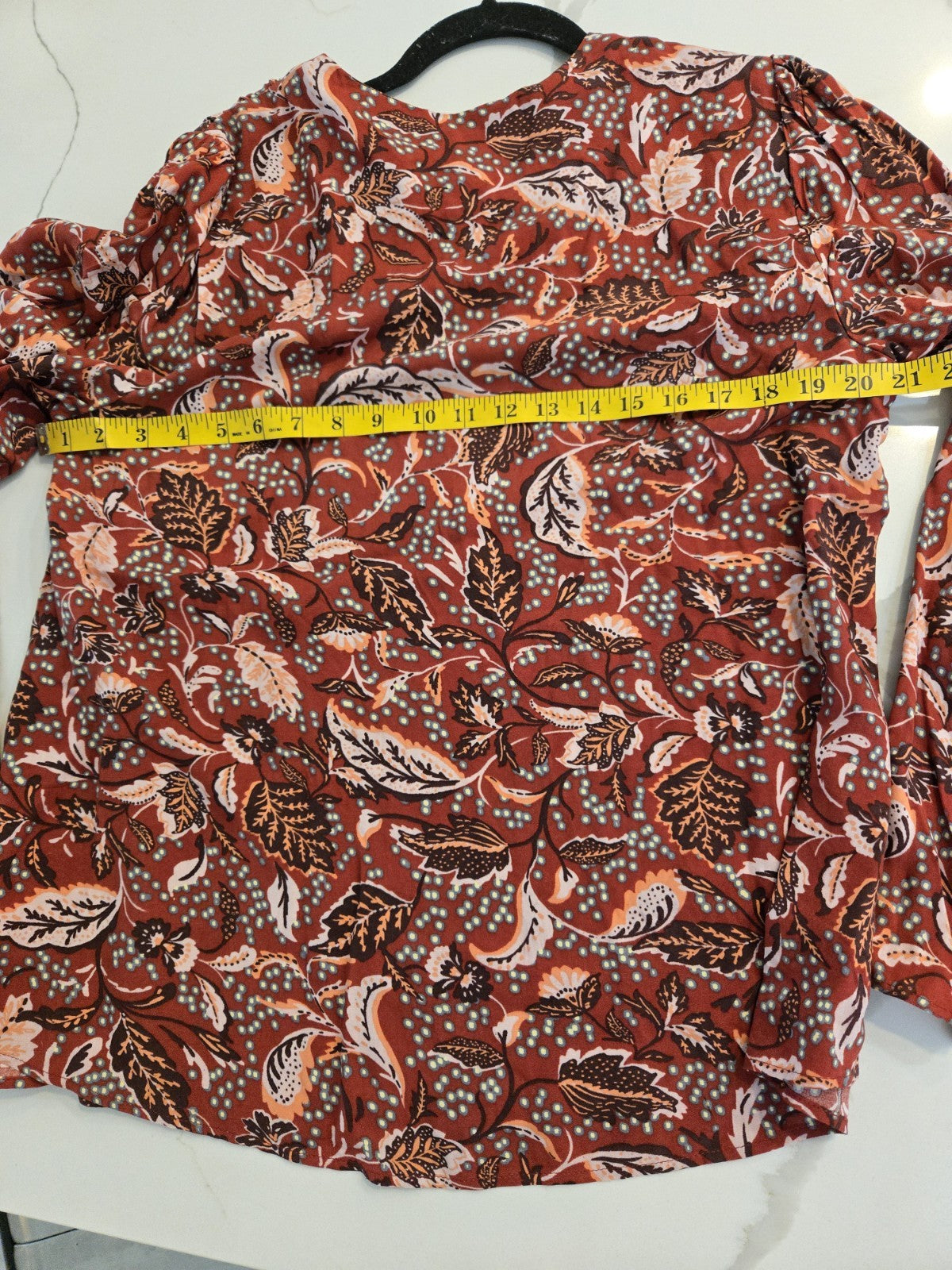 Jessica Simpson L NWT Leslie Boho Blouse Rust Paisley Keyhole Tie Neck $69.50