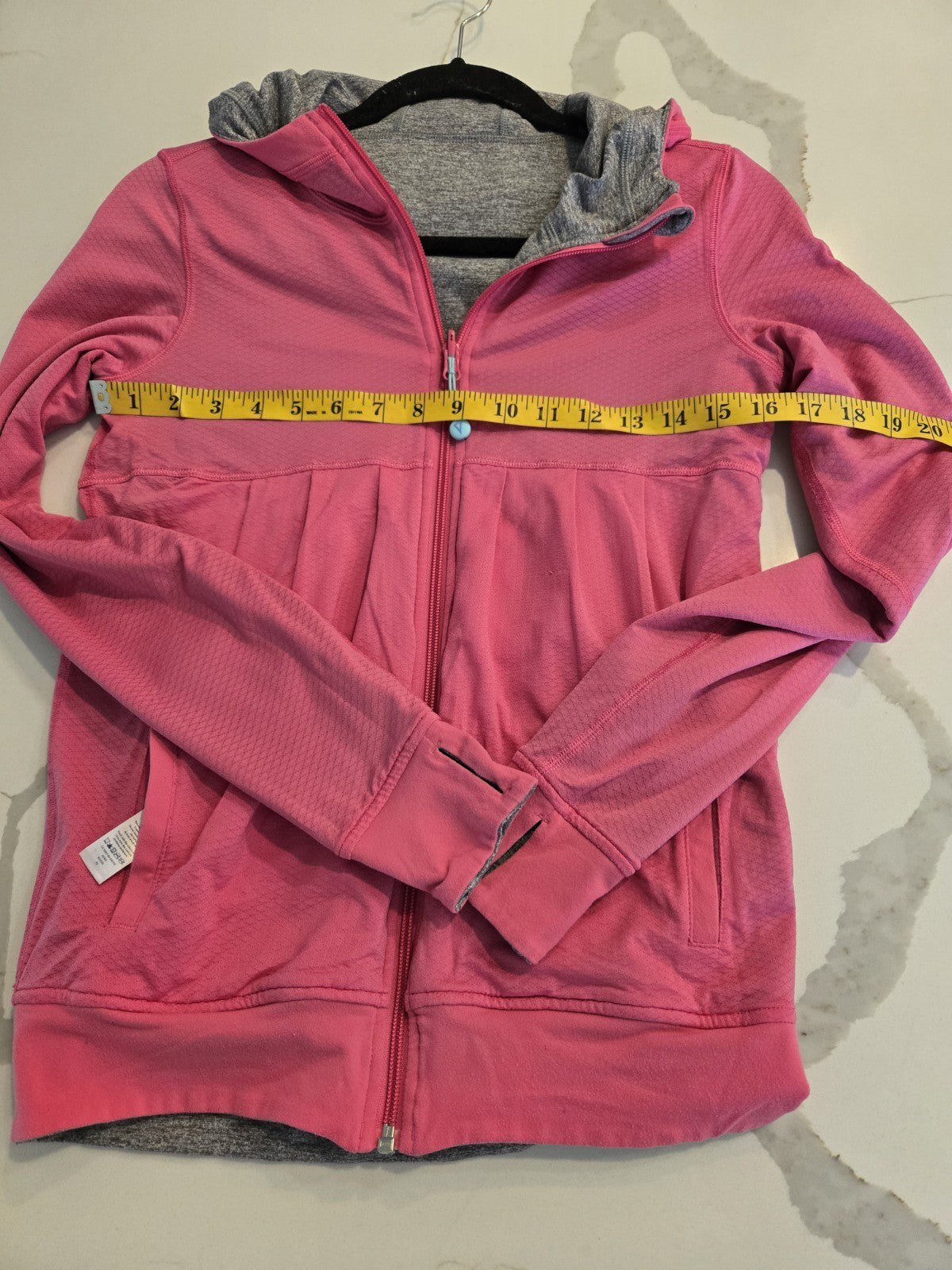 Ivivva Lululemon Girls 14 Reversible Full Zip Hoodie Gray Hot Pink Thumbholes