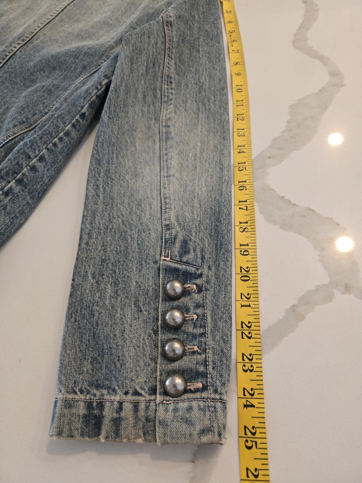 Crazy Horse Vintage Denim Blazer Liz Claiborne Blue Jean Jacket L Womens Y2K