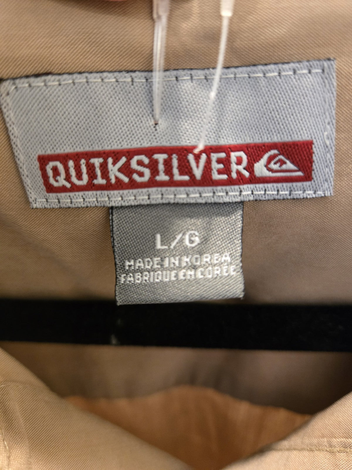 Vintage Quiksilver Short Sleeve Button Up Shirt Tan Y2K Surfwear Skater Style