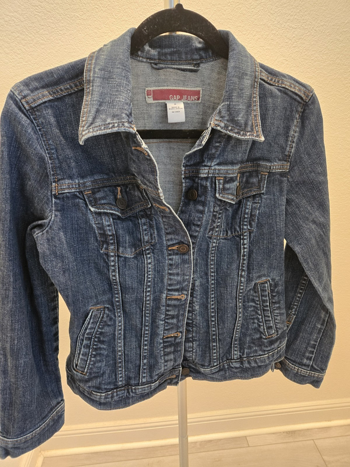 Gap Vintage Denim Jacket Y2K Red Tag M Womens Blue Medium Wash Trucker Jean