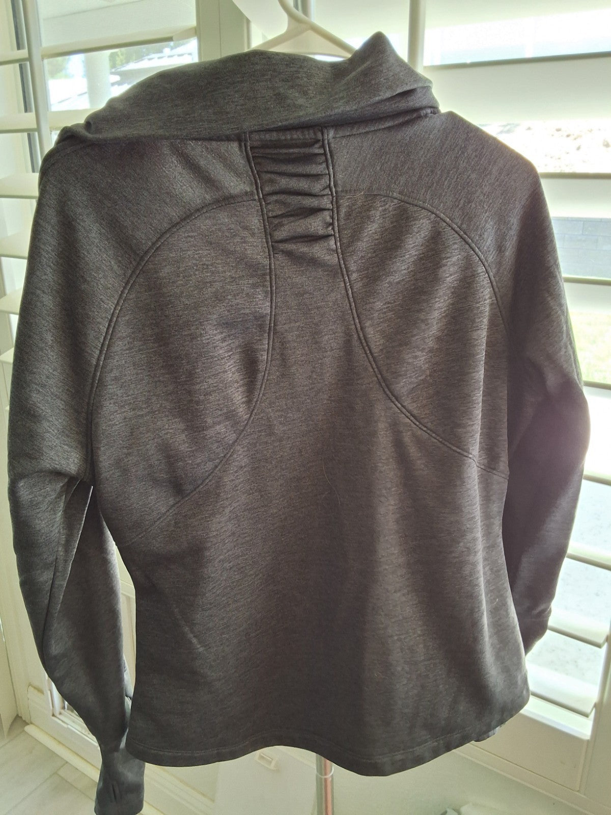 Alex + Abby Women's Gray L Womens Grey Asymmetric Snap Collar Fleece