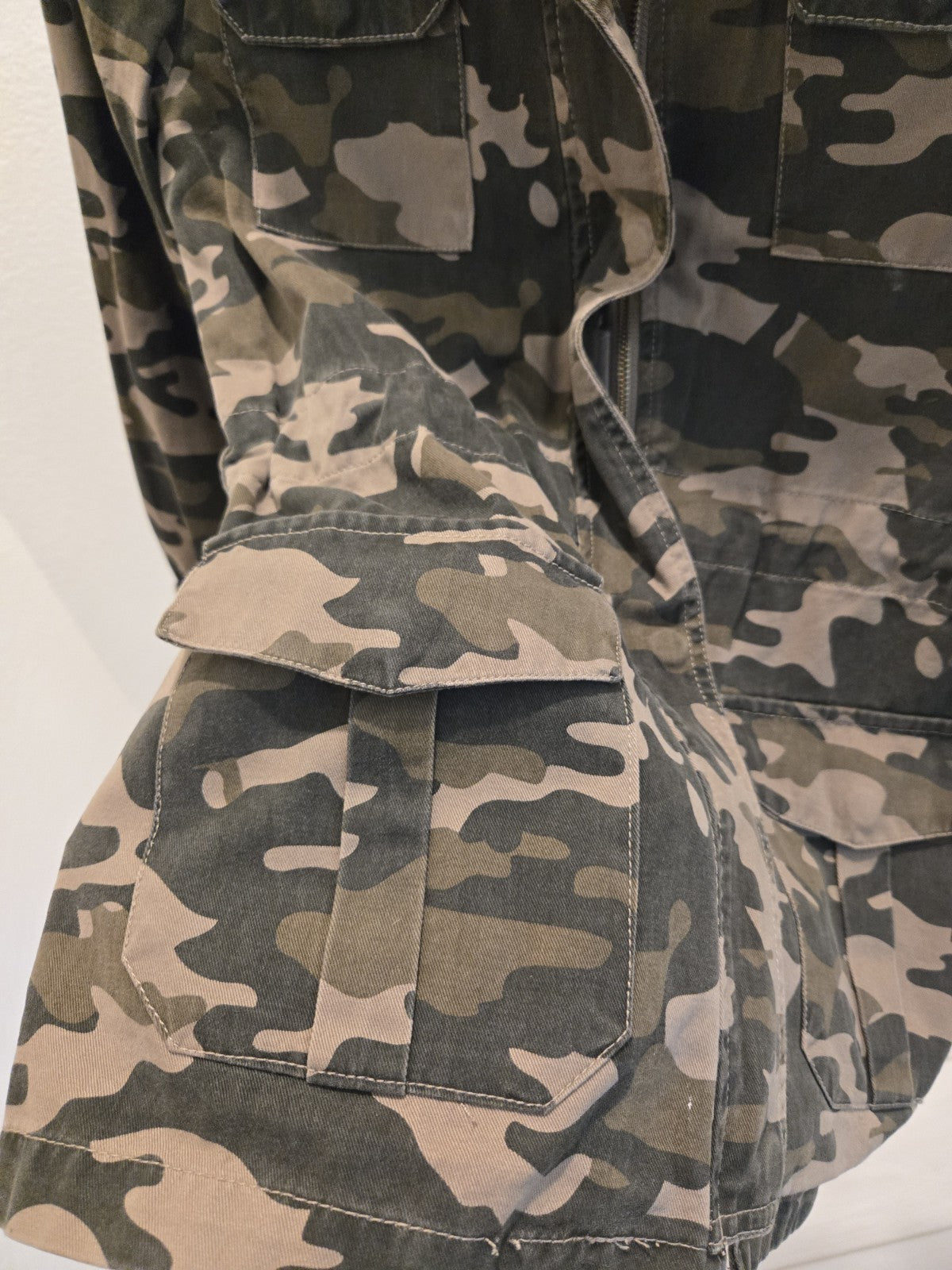 Forever 21 Camo Military Jacket S Womens Utility Field Cargo Coat Camouflage