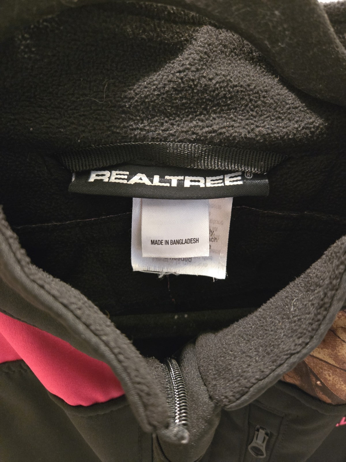Realtree Medium Pink Camo Softshell Jacket Full Zip Outdoor Hunting Coat Women
