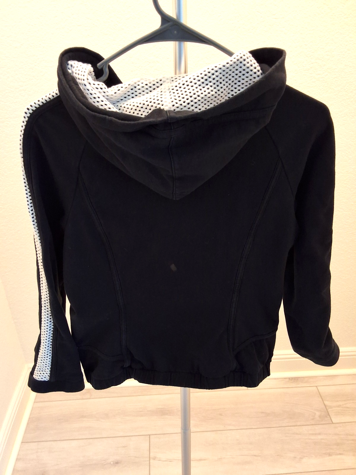 Bebe Vintage Y2K Black Full Zip Mesh L Hoodie Jacket Glam Rhinestone Logo Womens