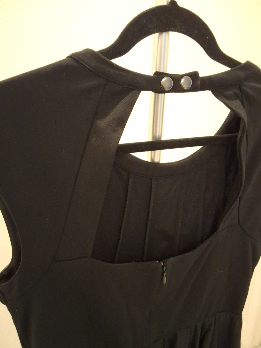 Forever 21 M Feminine Peplum Top Cutout Back Sleeveless Black Blouse