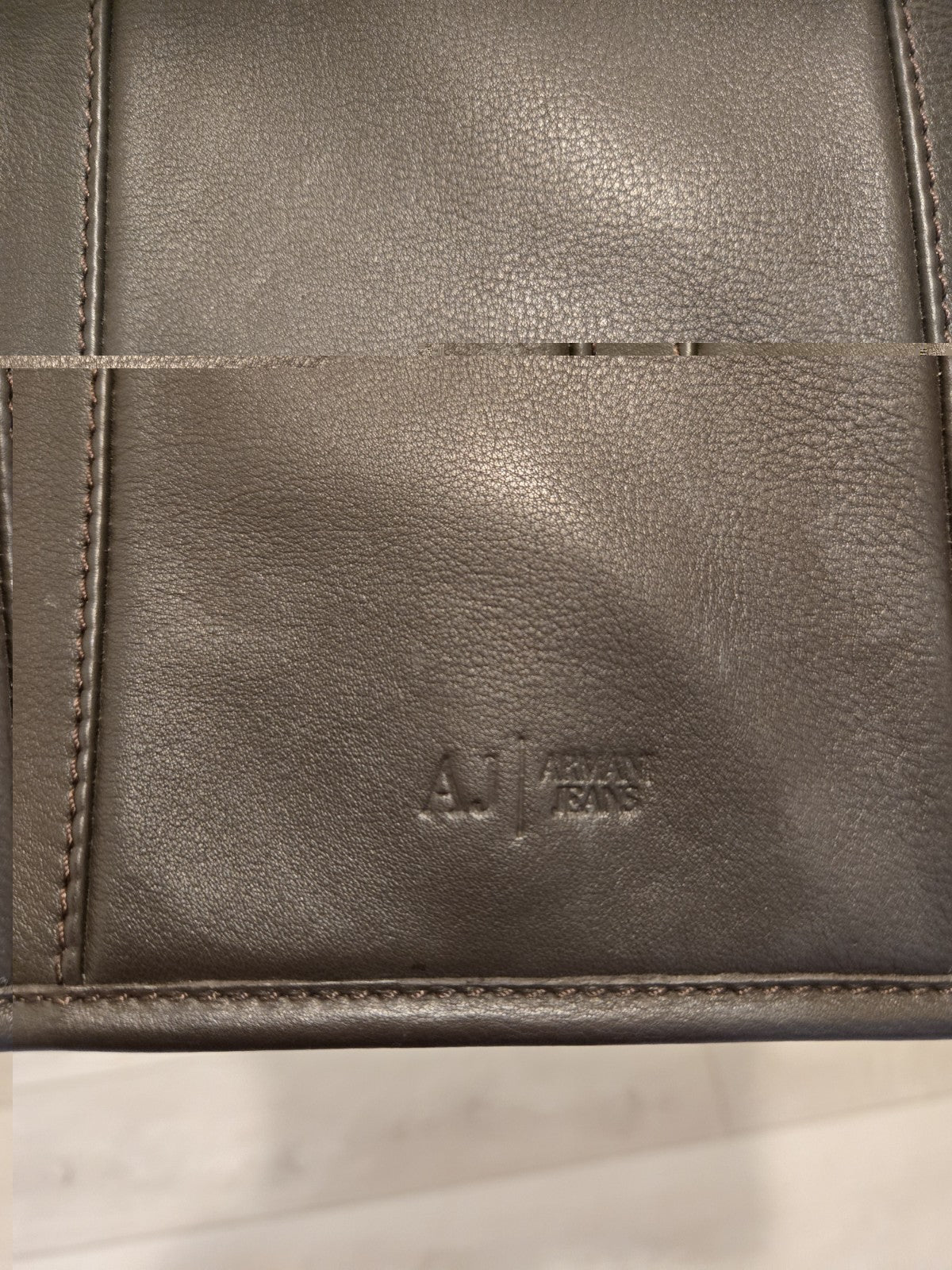 Armani Jeans OS Brown Leather Flap Messenger Shoulder Crossbody Bag Unisex NWT