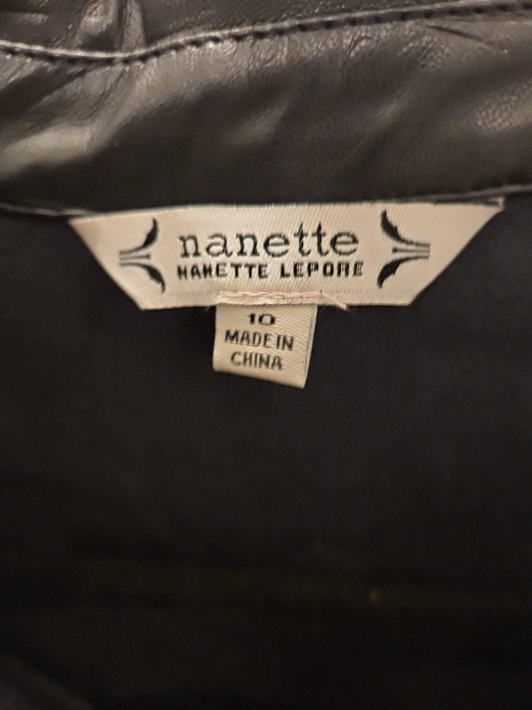 Nanette Lepore Size 10 NEW Goth Grunge Faux Leather Emo Career Knee Length Dress
