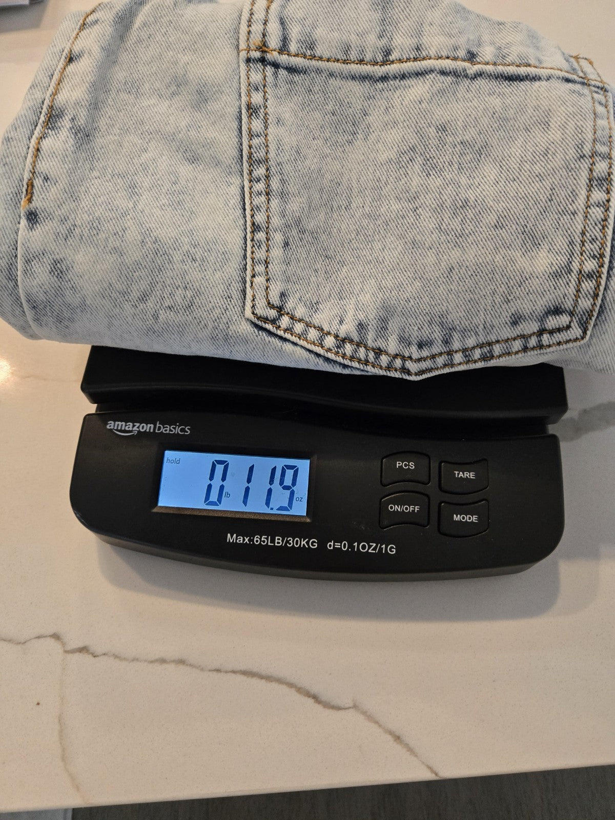 SO High Waisted Paperbag Size 5 Small Denim Shorts Acid Wash Blue Pocket $38