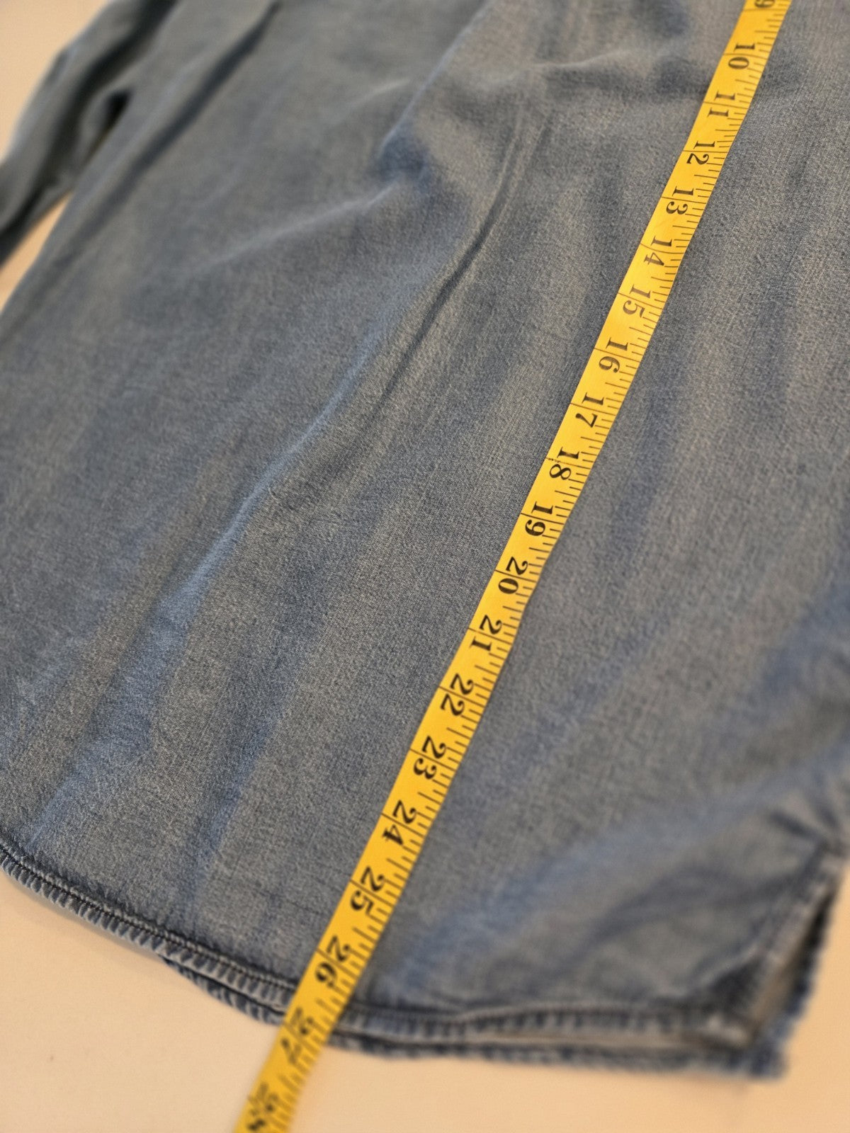 Express Boyfriend Chambray Small Denim Shirt Womens Button Down Dark Blue