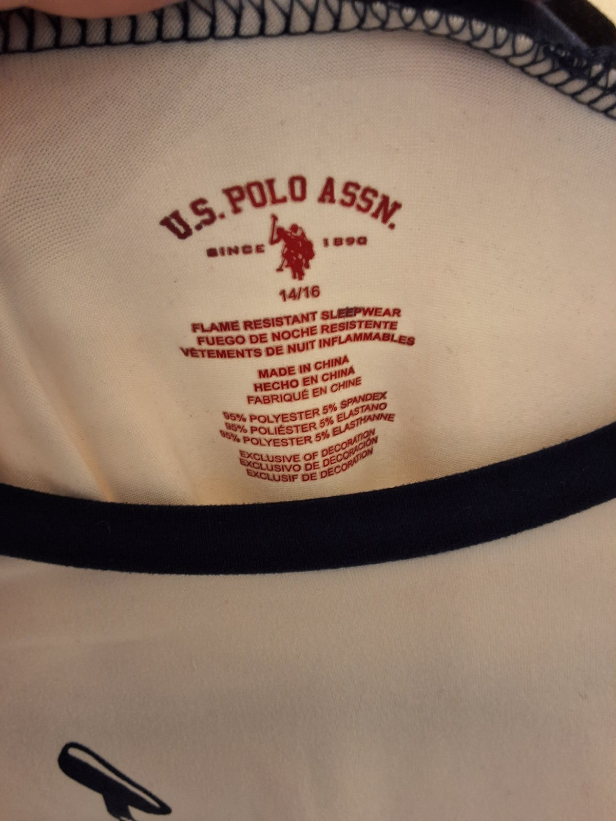 U.S. Polo Assn. Red White Baseball T-Shirt  Youth 14/16 Long Sleeve Graphic