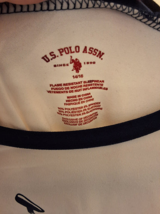 U.S. Polo Assn. Red White Baseball T-Shirt  Youth 14/16 Long Sleeve Graphic