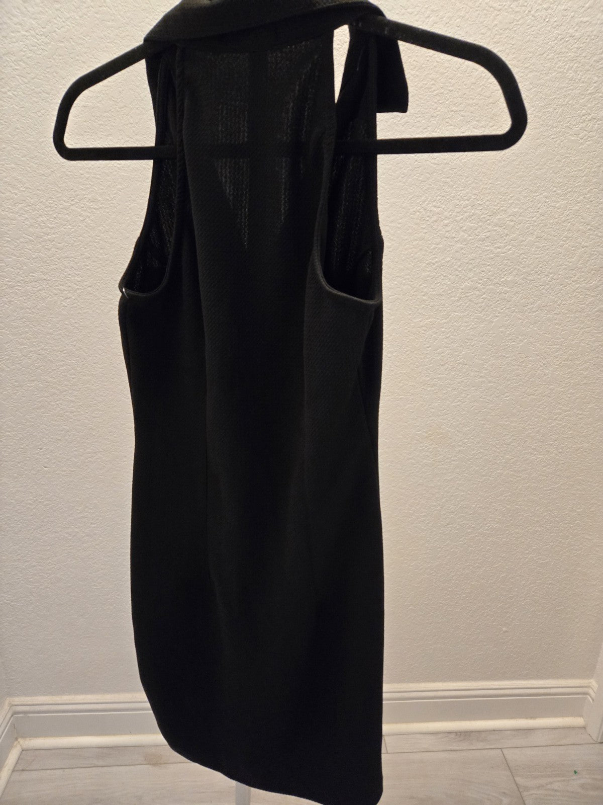 Papaya M Mini Dress Womens Blk Full Zip Sleeveless Collared Bodycon Shift Short