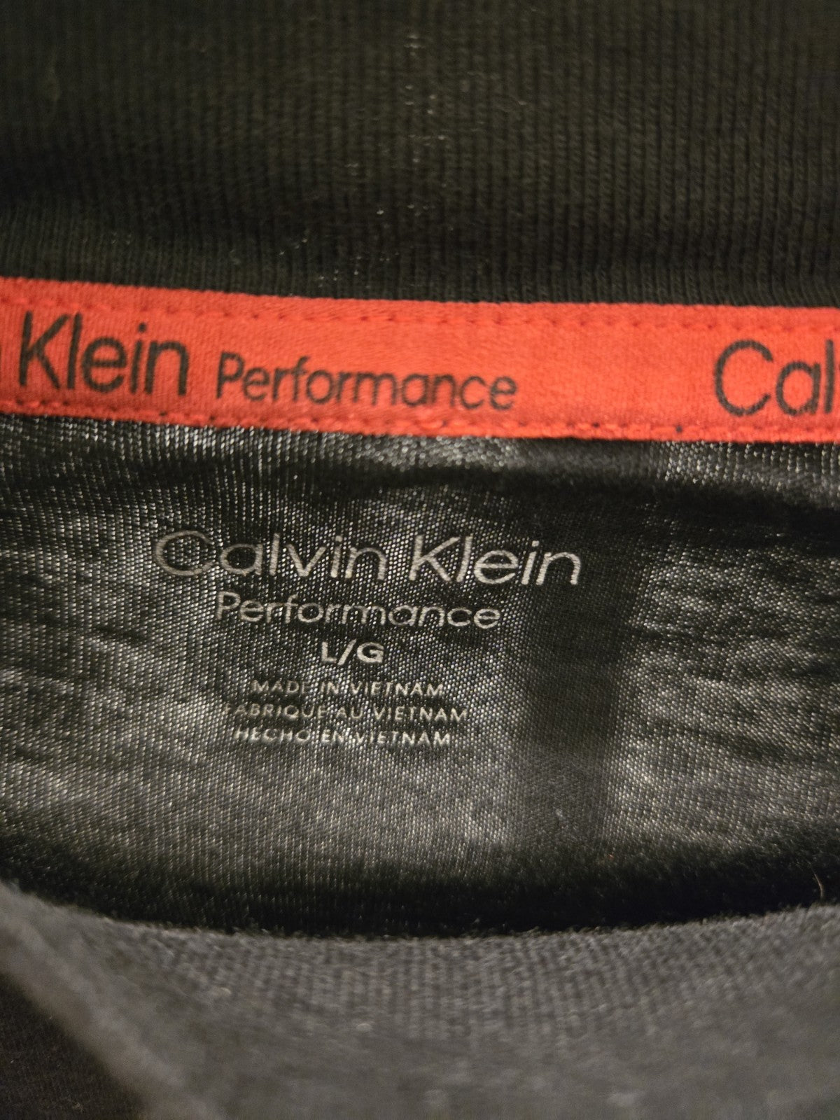 Calvin Klein Performance L Black Cropped Graphic Cinched Sweatshirt Pullover