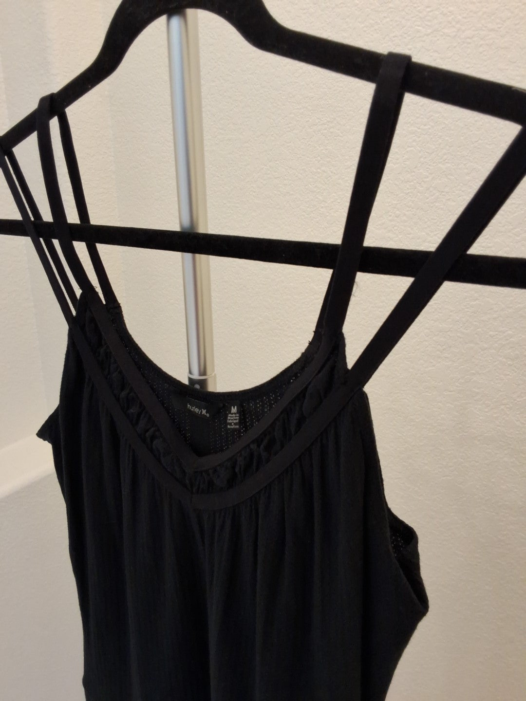 Vintage Elizabeth Hurley Breathable Strappy Black Cotton Dress