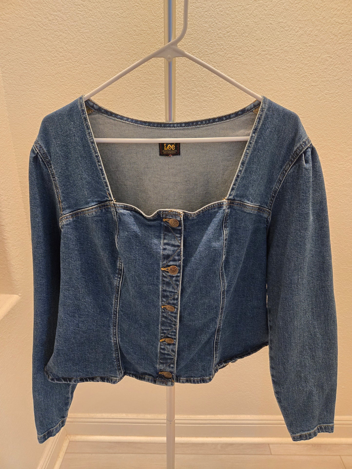 Lee Sweetheart Neck Corset Denim Top - Medium Wash - Medium