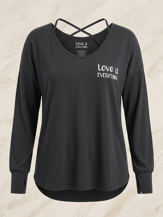 Ideology Love Is Everything Sweatshirt - Strappy Back - 3X