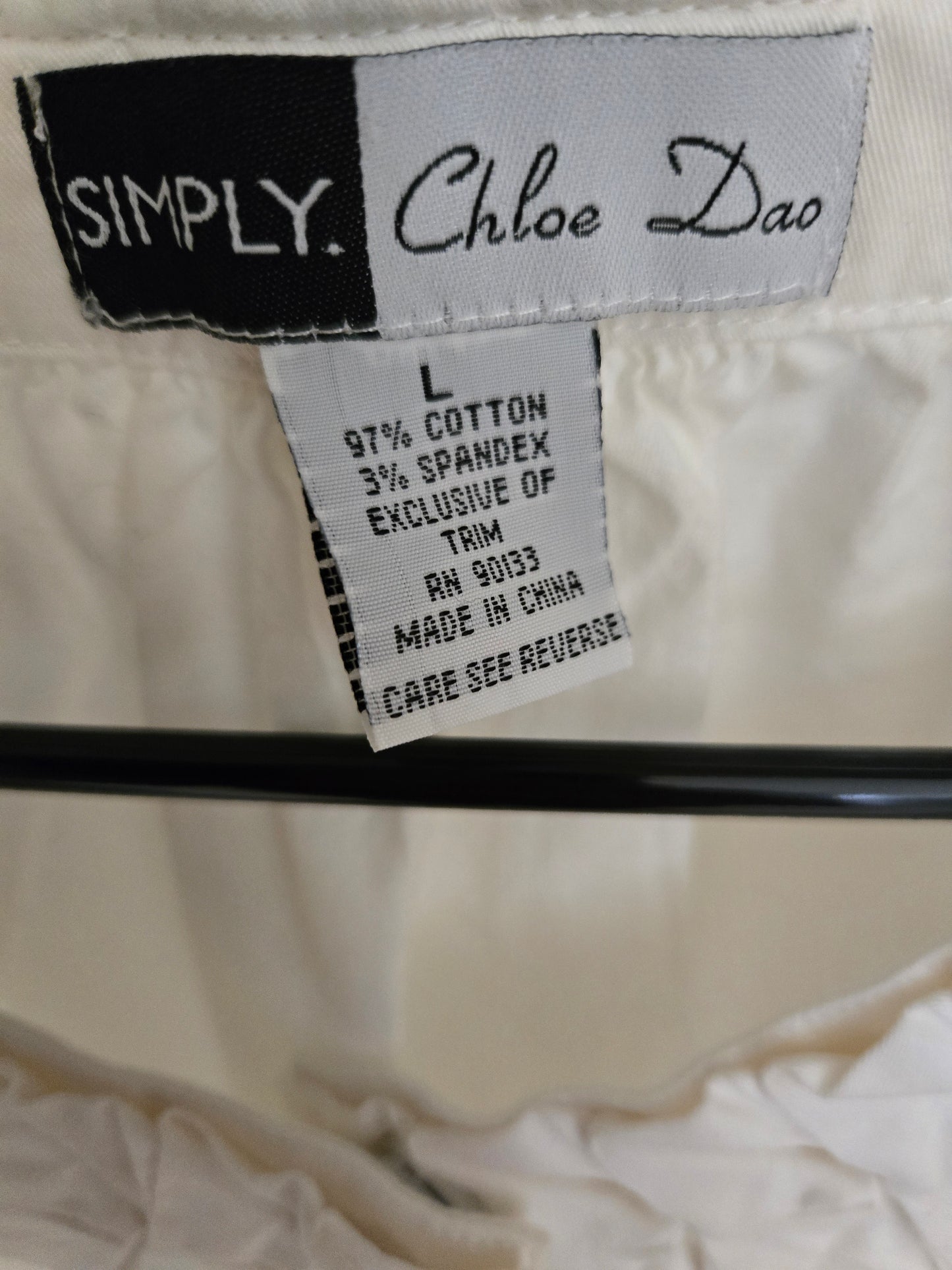 Simply Chloe Dao Pleated Trim Jacket - White - L
