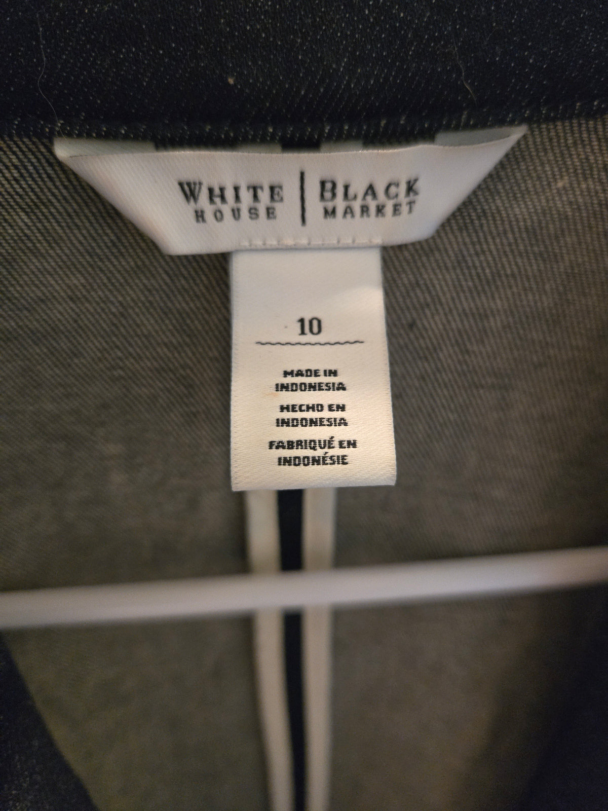 White House Black Market Single Button Fitted Denim Blazer Size 10