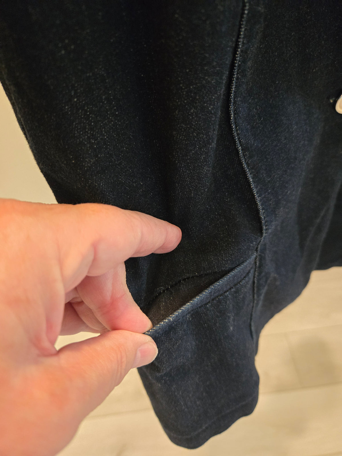 White House Black Market Single Button Fitted Denim Blazer Size 10