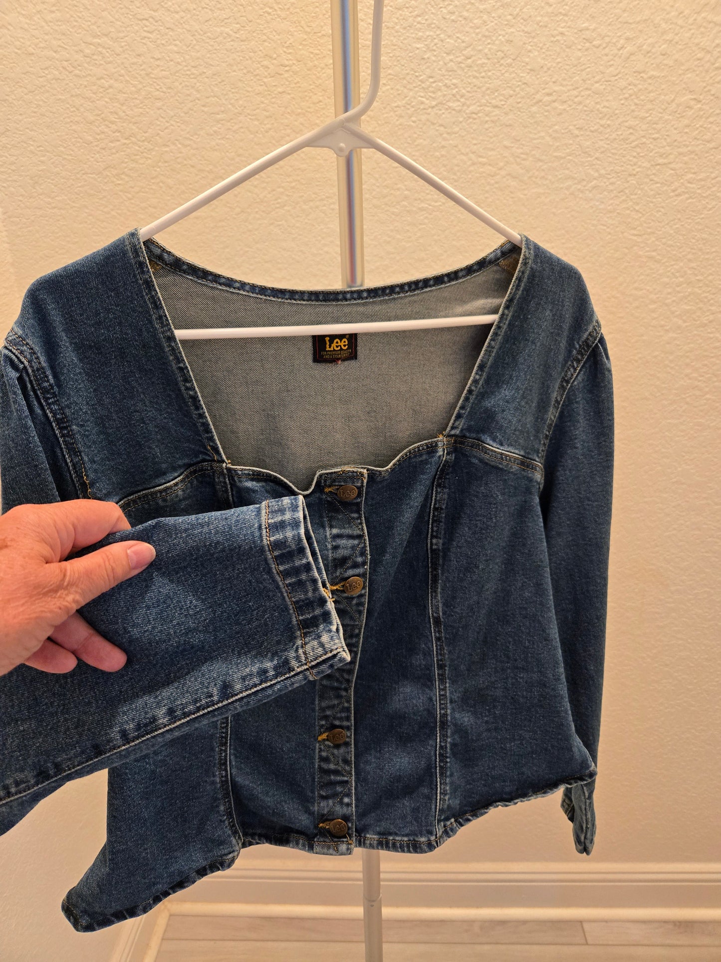 Lee Sweetheart Neck Corset Denim Top - Medium Wash - Medium