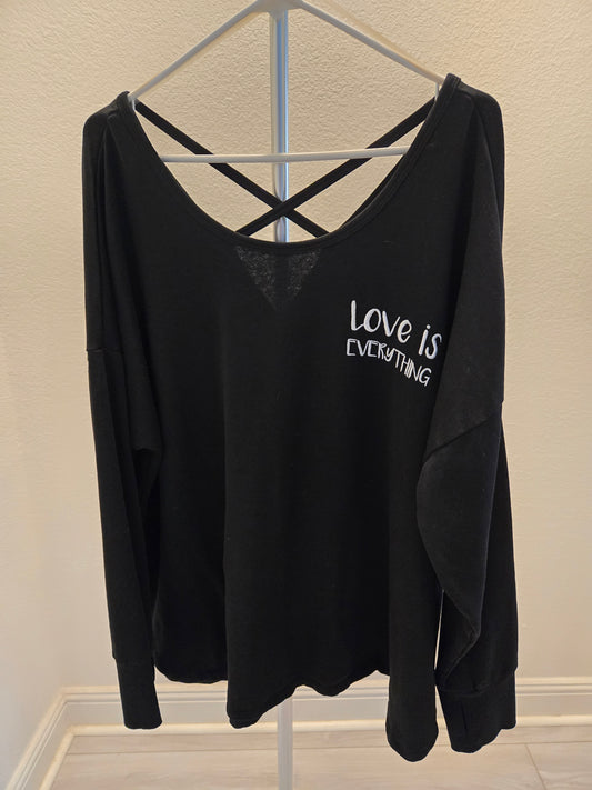 Ideology Love Is Everything Sweatshirt - Strappy Back - 3X