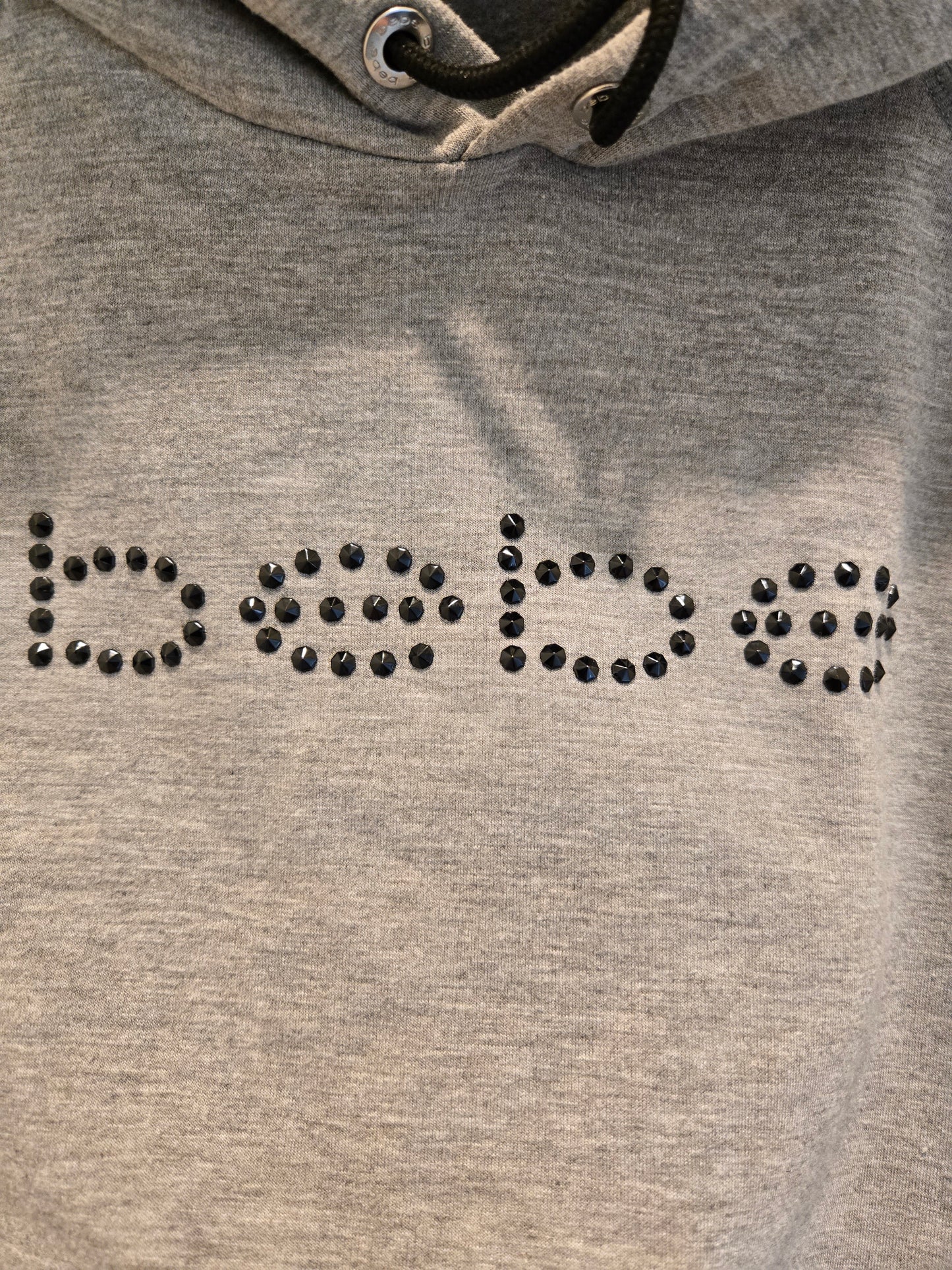 bebe Sport Studded Logo Hoodie - Heather Gray - M