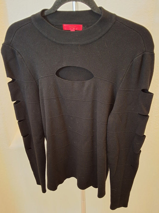 Jennifer Lopez NWOT Y2K Top Mockneck Sleeve Slash Cut Out Details Trendy XXL