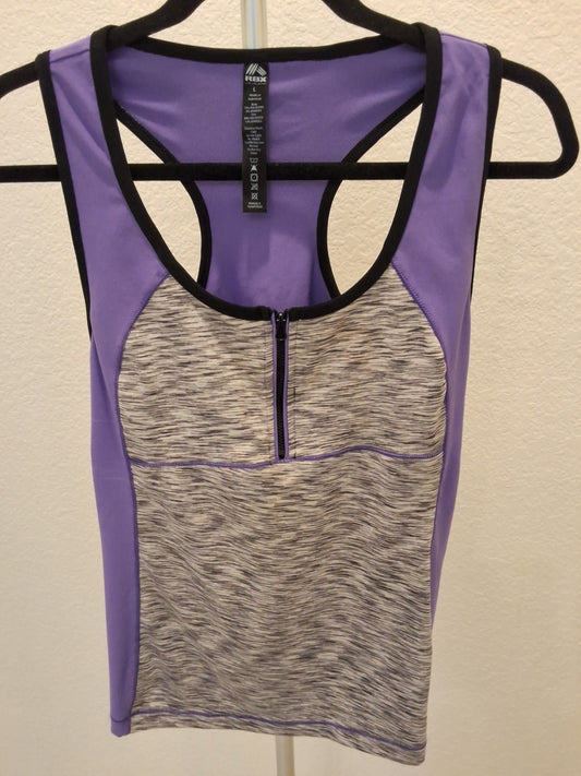 RBX Size L Workout Compression Training Yoga Purple And Gray Tank Womens