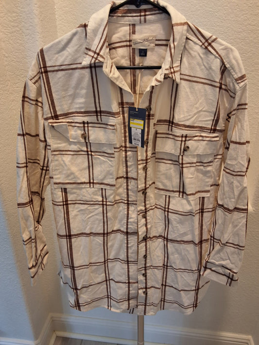 Universal Thread NEW Size S Womens Button Up Long Sleeve Pocket Shirt Dress