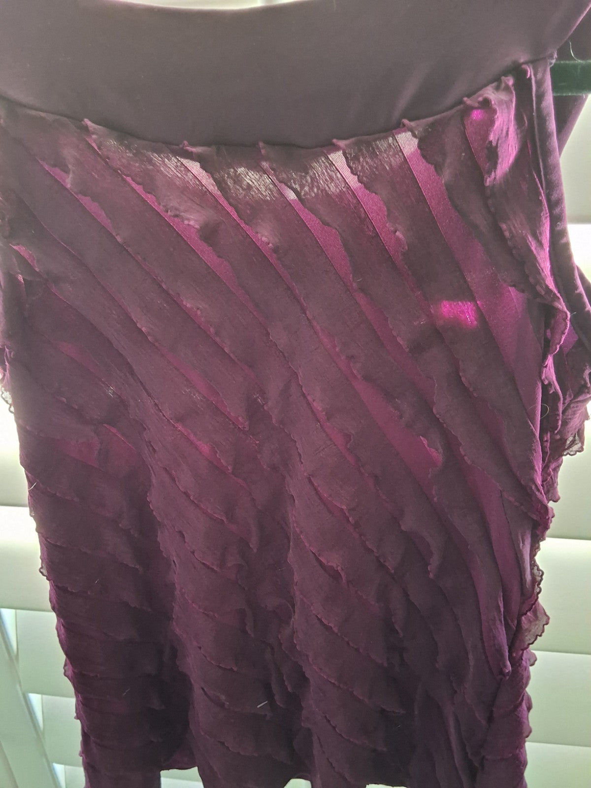 Harve Benard Size S Vintage 90s Grunge Ruffle\d Burgundy Tank Top