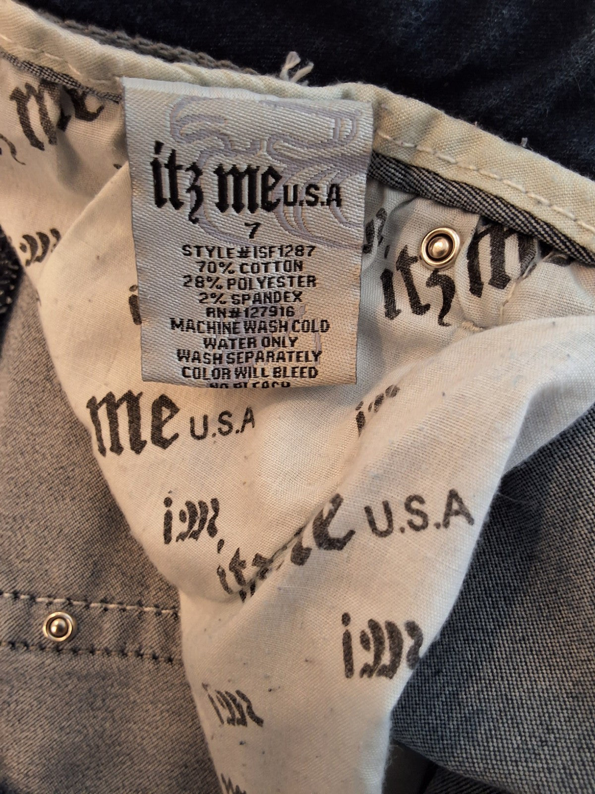 Itz Me Jeans Size 7 Womens Dark Wash Embellished Jeweled Rhinestone Pockets