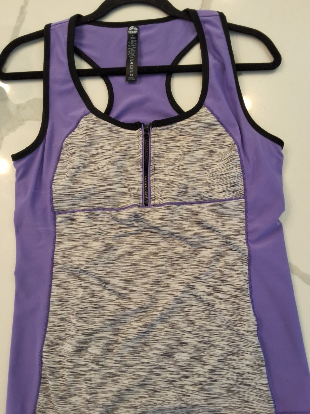 RBX Size L Workout Compression Training Yoga Purple And Gray Tank Womens