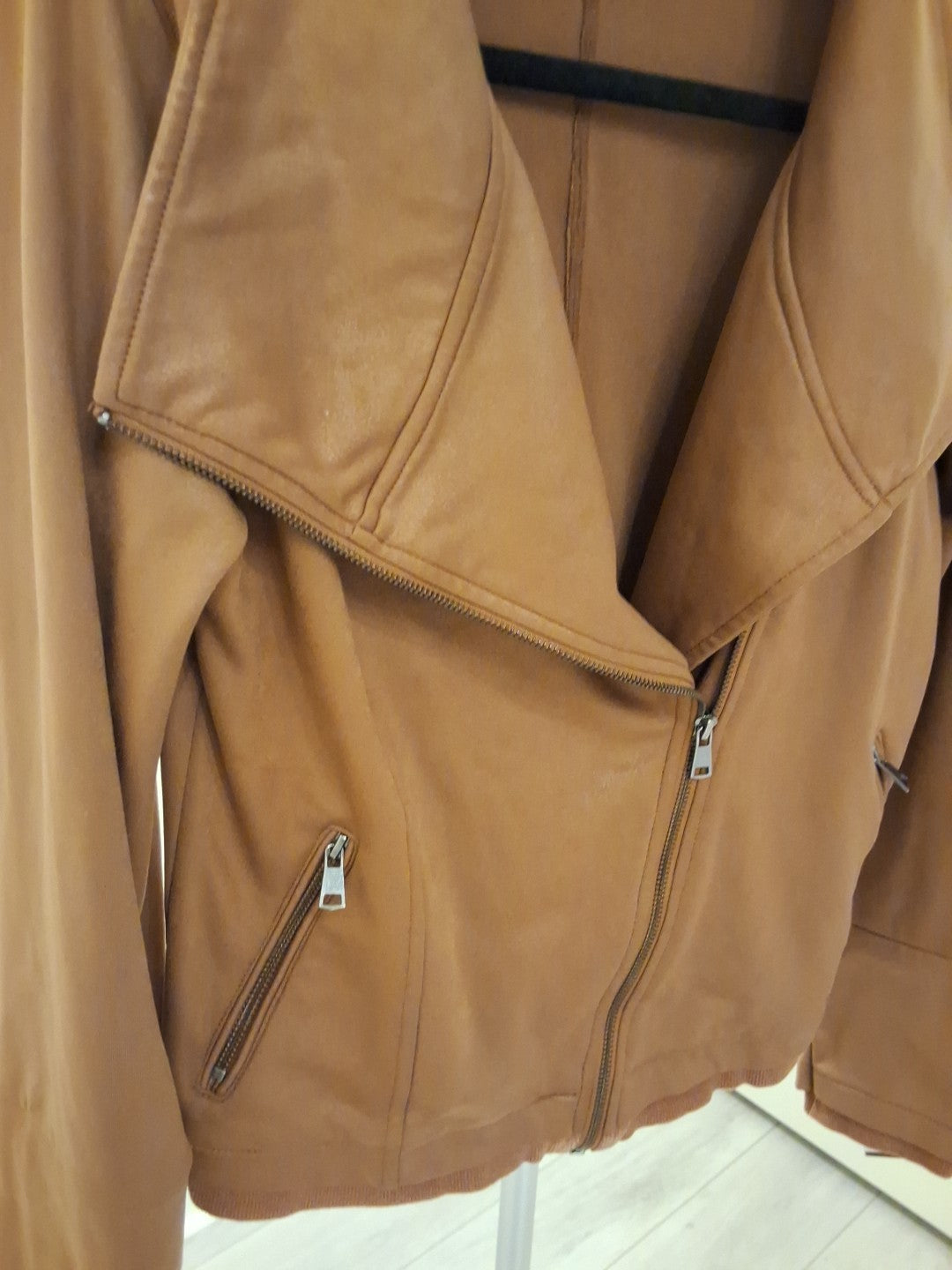 Bohme Faux Suede Full Zip with Zip pockets & Sleeve Womens Bomber Jacket Size L