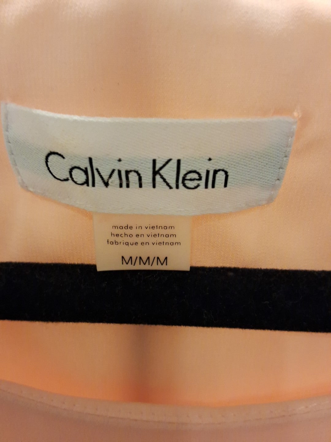 Calvin Klein Peach Sheer Size M Womens Stretch Sleeveless Multi Layer Blouse