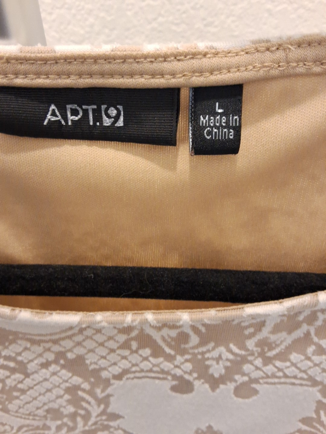 APT 9 Size L Nude Lace Tan and White Sleeveless Peplum Womens Top