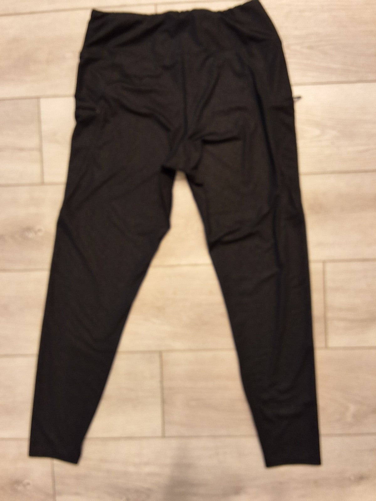 Tahari Sport Large Womens Black Abstract Zip Pocket Pull On Ankle Leggings